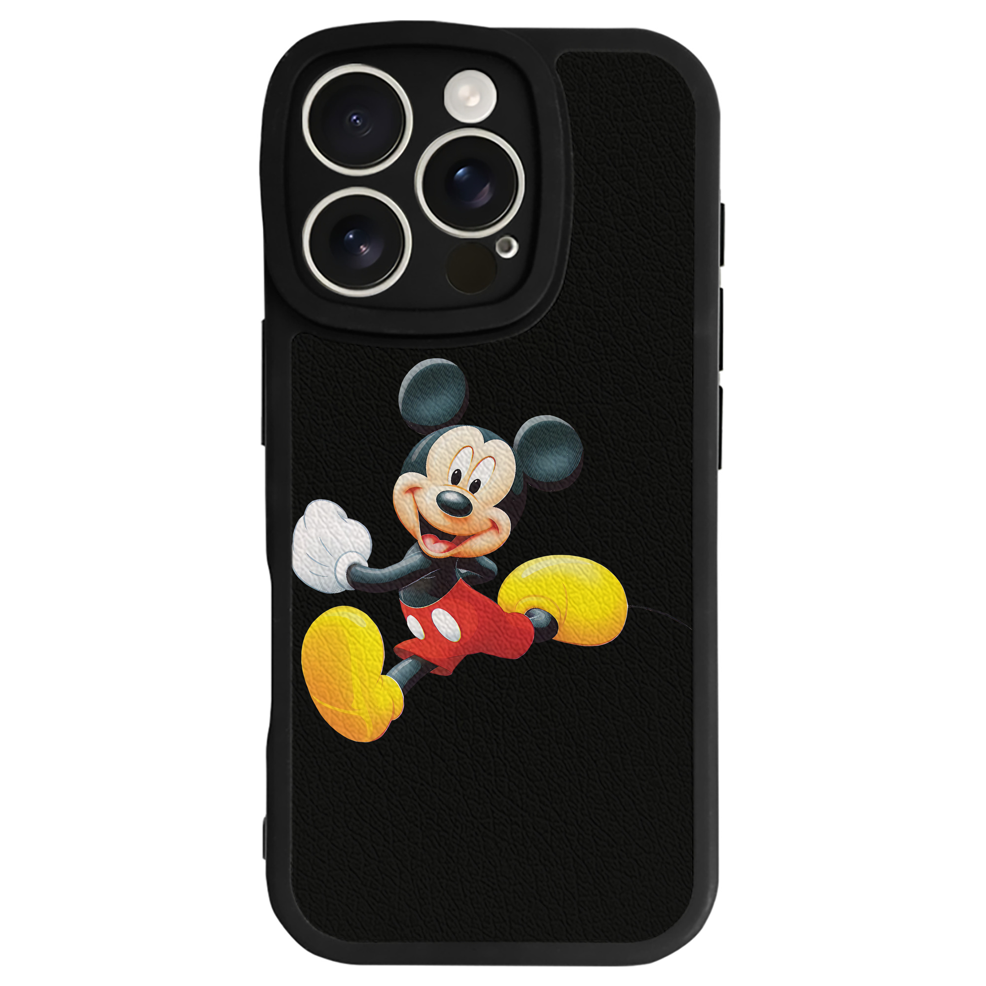 （画像用） ミッキーマウス Mickey Mouse 【iPhone 16シリーズ対応】シリコンスマホケース（レザー調） 材質：シリコン